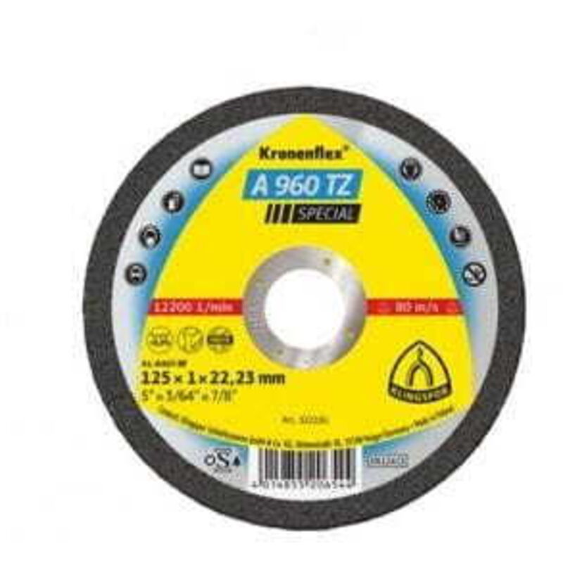 foto del prodotto disco da taglio per metalli klingspor 125 mm x 1,0 mm x 22,2 mm a960 tz special