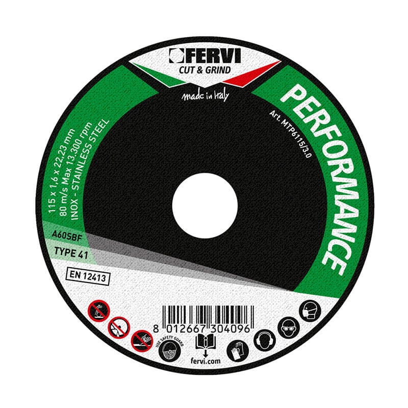 foto del prodotto disco da taglio per smerigliatrice fervi mtp6115 1.6 professional 115 mm