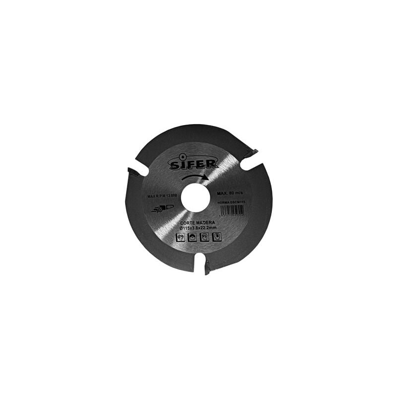 foto del prodotto disco da taglio sifer per legno plastica gesso con tungsteno 115mm
