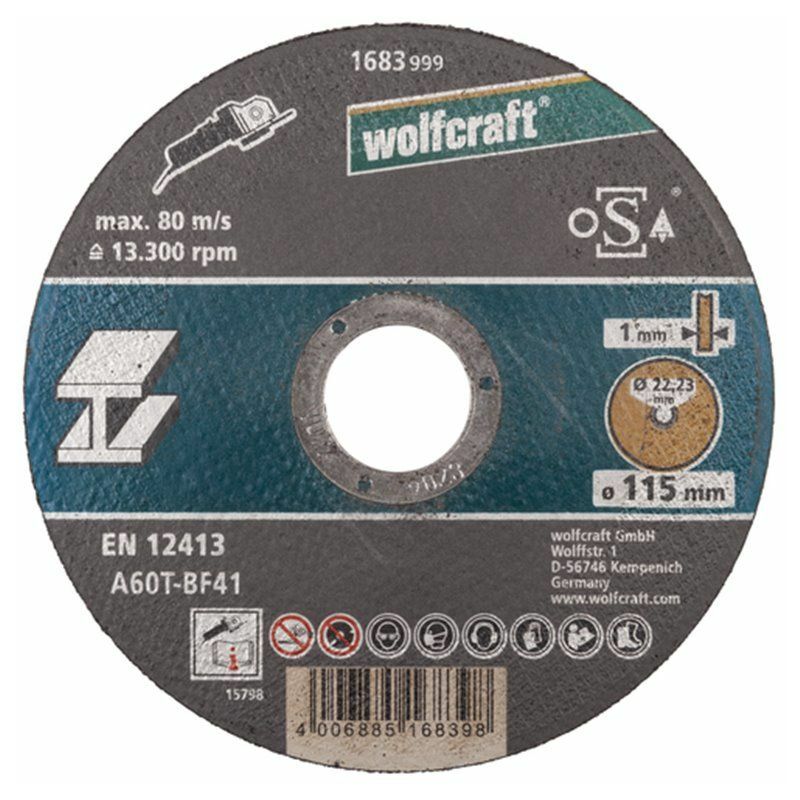 foto del prodotto disco da taglio wolfcraft per metallo 115x1,0x22,23 mm 1683999 