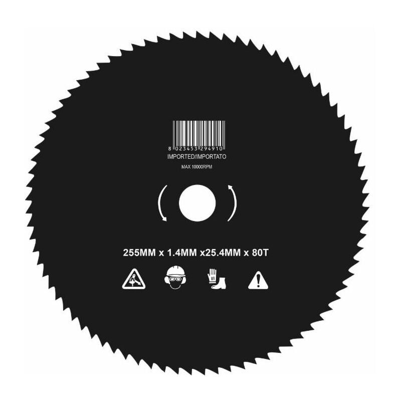foto del prodotto disco decespugliatore a 80 denti per tronchetti 255mm