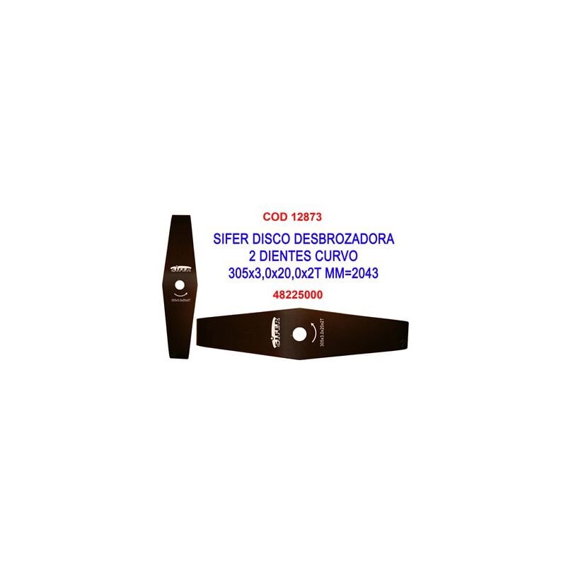 foto del prodotto disco decespugliatore curvo 2 denti 305x3,0x20,0x2t mm2043