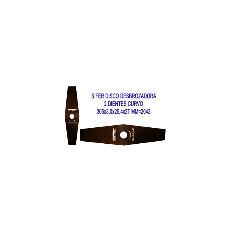 foto del prodotto disco decespugliatore curvo 2 denti 305x3,0x25,4 mm2043