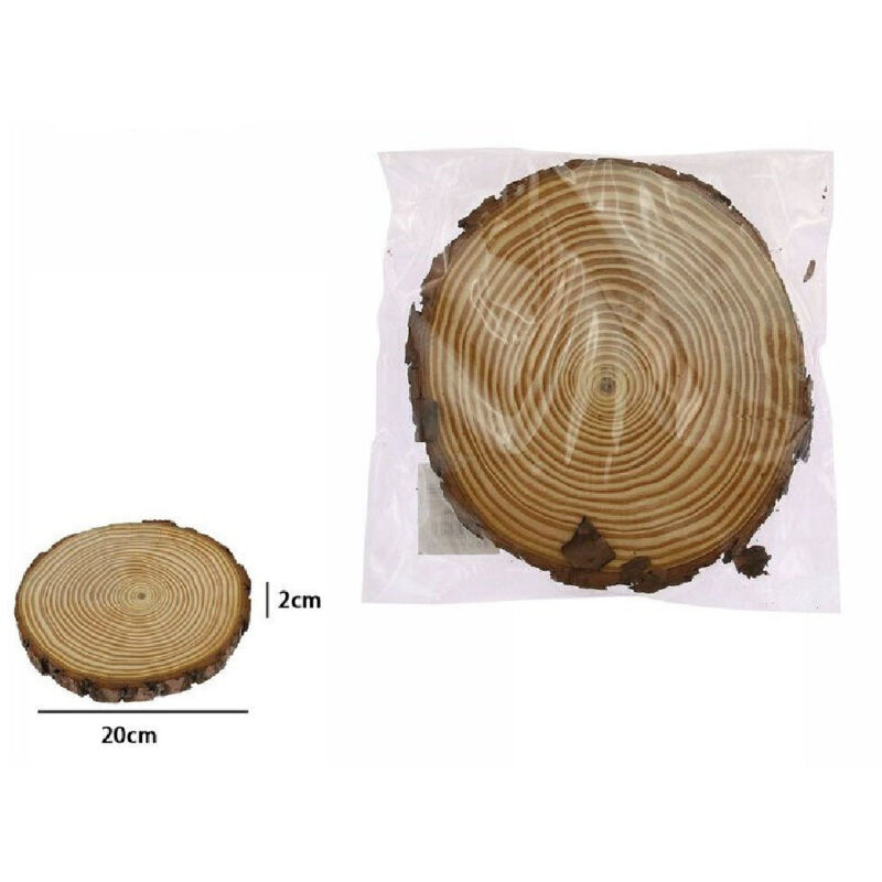 foto del prodotto disco di legno base tronco decorativa per ornamento casa 20 x 2 cm rotondo 72113 trade shop traesio