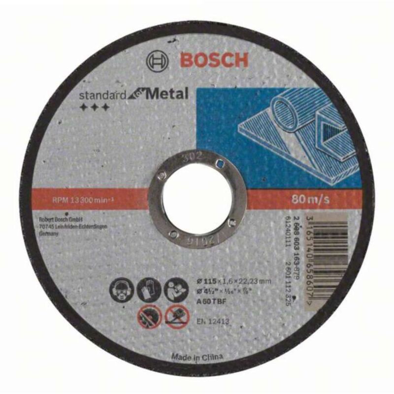 foto del prodotto disco di taglio dritto 115 mm 22.23 mm 1 pz bosch accessories 2608603163 2608603163