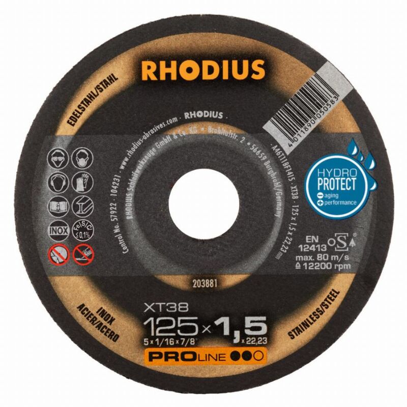 foto del prodotto disco di taglio xt38 125 x 1,5 millimetri rodio