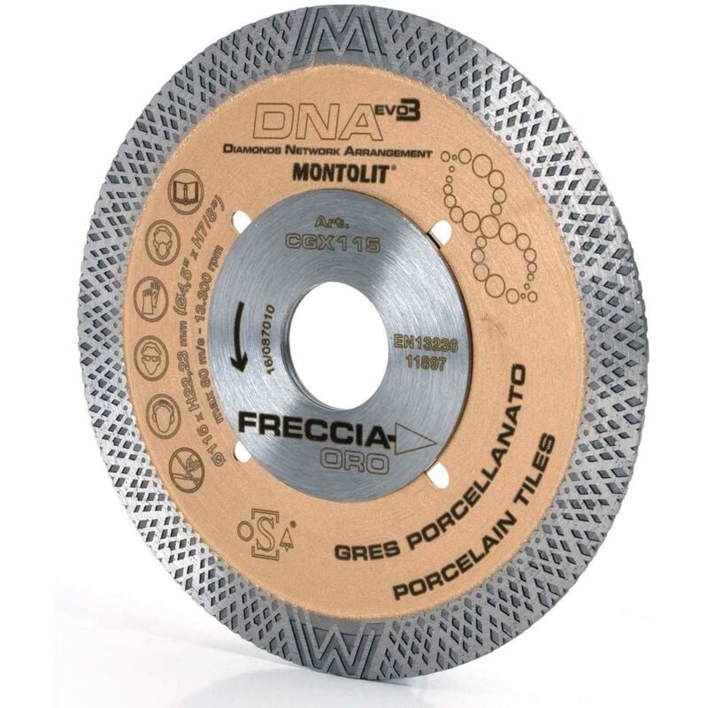 foto del prodotto disco diamantato 115 mm montolit dna cgx115 per gres e ceramica dura