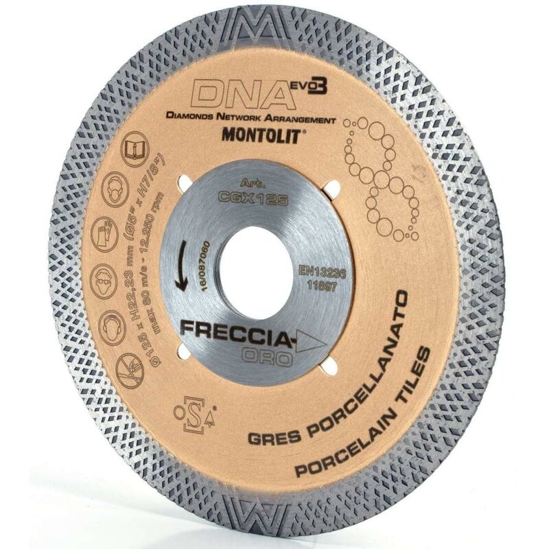 foto del prodotto disco diamantato 125 mm montolit dna cgx125 per gres e ceramica dura