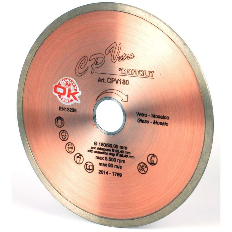 foto del prodotto disco diamantato 180 mm montolit cermont cpv180 per piastrelle in vetro