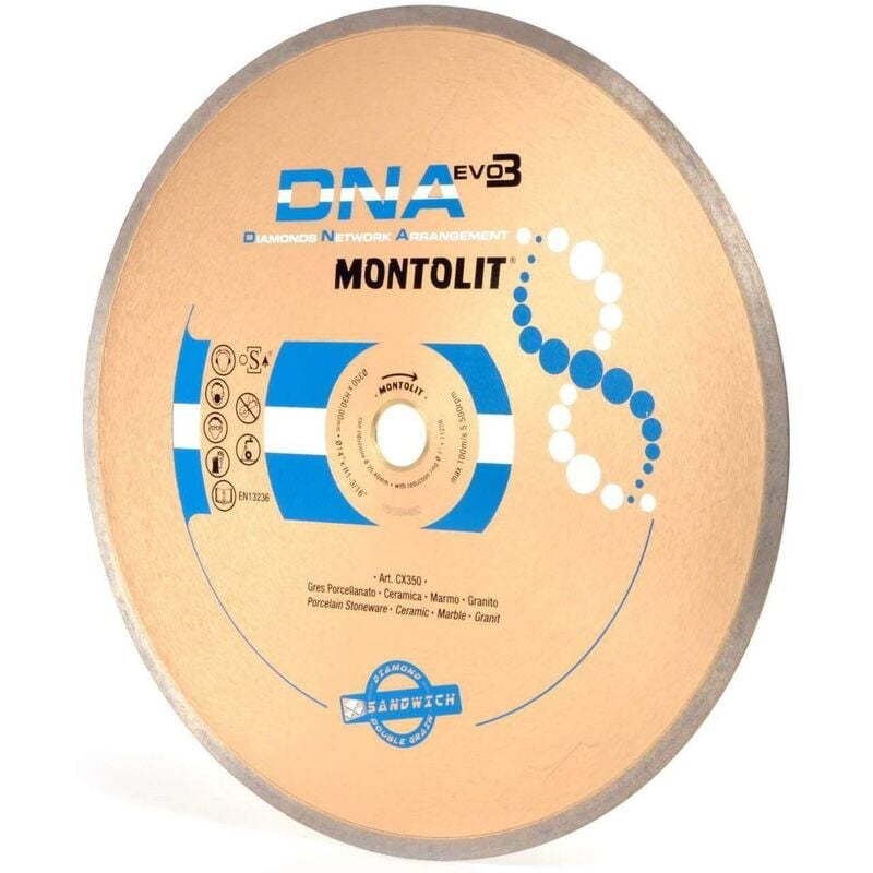foto del prodotto disco diamantato 350 mm montolit dna cx350 per gres ceramica delicata marmo granito