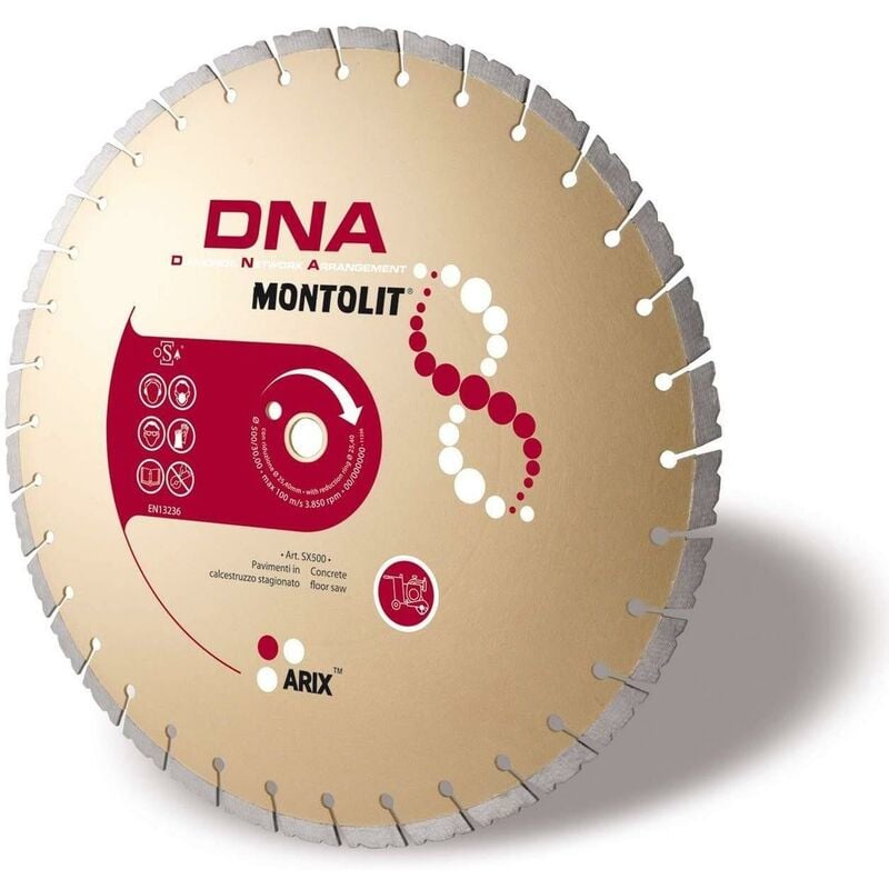foto del prodotto disco diamantato 500 mm montolit dna sx500 per pavimenti in calcestruzzo stagionato