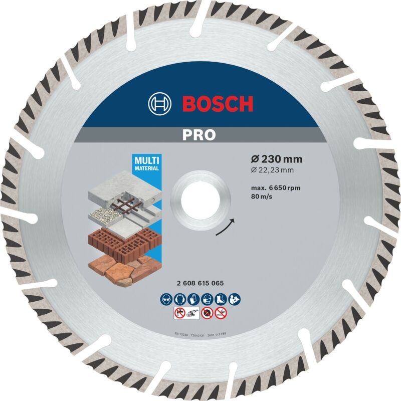 foto del prodotto disco diamantato bosch standard per universal, 230 x 22,23 x 2,6 x 10 mm, confezione da 10 2608615065