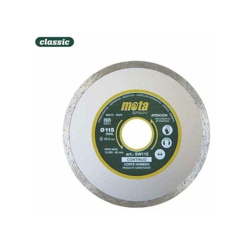 foto del prodotto disco diamantato liscio taglio ad acqua ø115mm clp18 sw115 mota