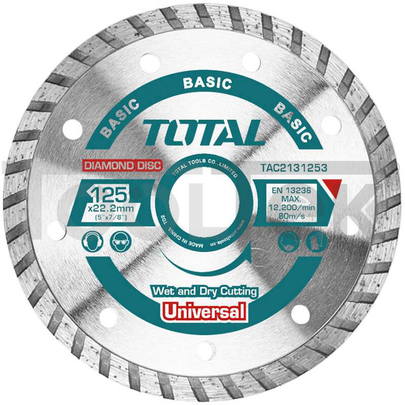 foto del prodotto disco diamantato mola taglio levigatura pietra turbo 125mm total