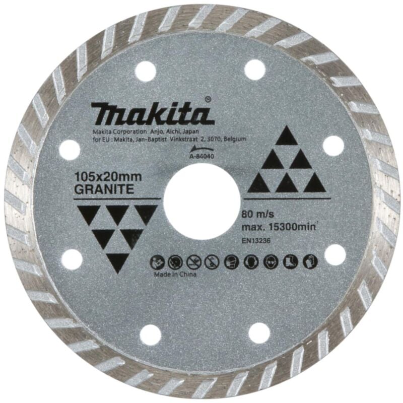 foto del prodotto disco diamantato, ondulato, 105 x 20 mm 105 x 20 mm ondulato taglio a secco granito makita