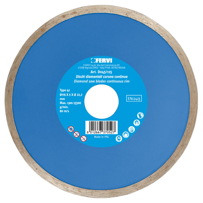 foto del prodotto disco diamantato per ceramica 180 mm fervi d045/180