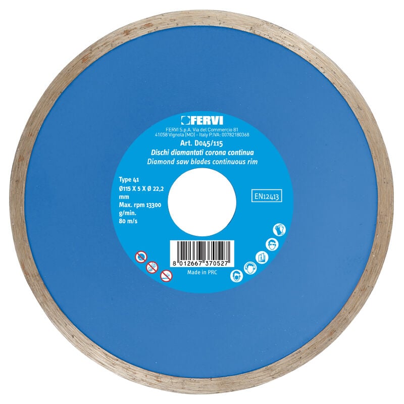 foto del prodotto disco diamantato per ceramica 230 mm fervi d045 230