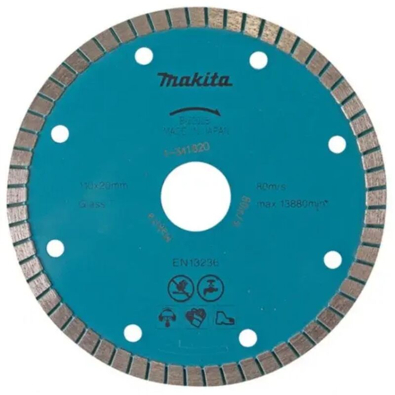 foto del prodotto disco diamantato per sega ad umido 110x20 mm vetro makita