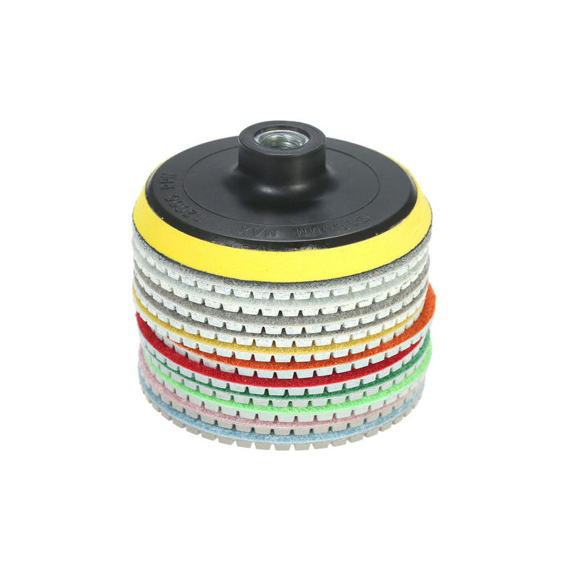 foto del prodotto disco diamantato per smerigliatrice 11 pezzi disco diamantato da 4 pollici per lucidatura a umido disco abrasivo 1 platorello di supporto per