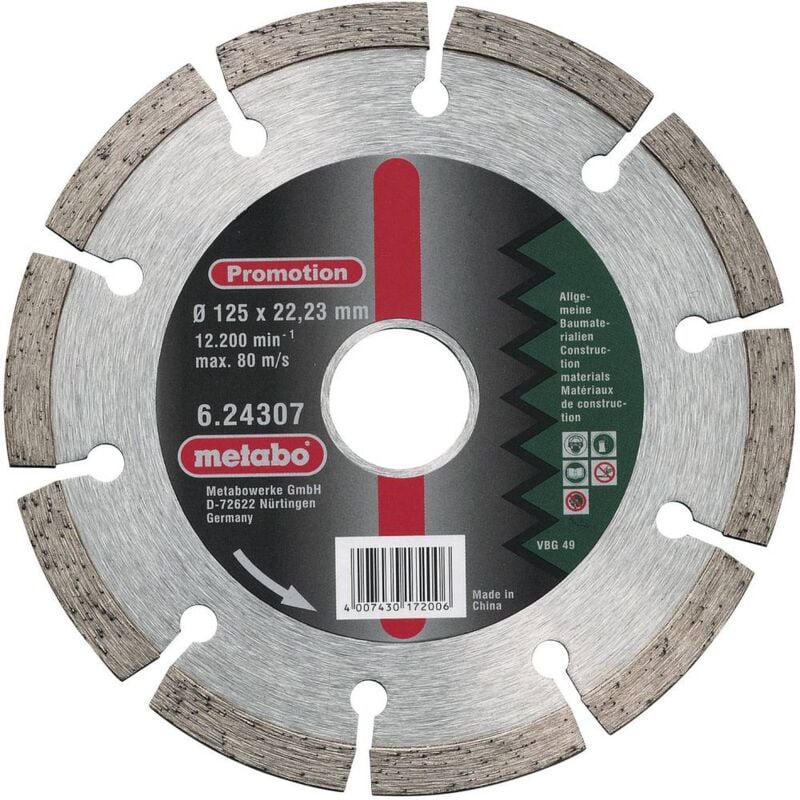 foto del prodotto disco diamantato promotion 230x22,23 mm metabo 624310000 230 mm,23 mm