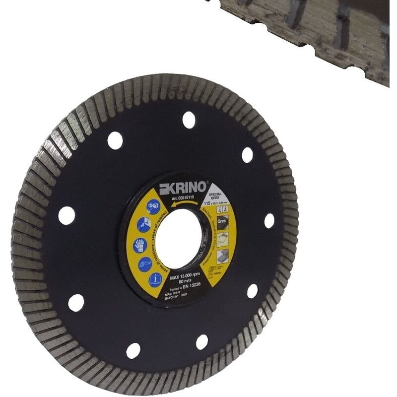 foto del prodotto disco diamantato taglio flex gres porcellanato granito marmo 115 mm krino