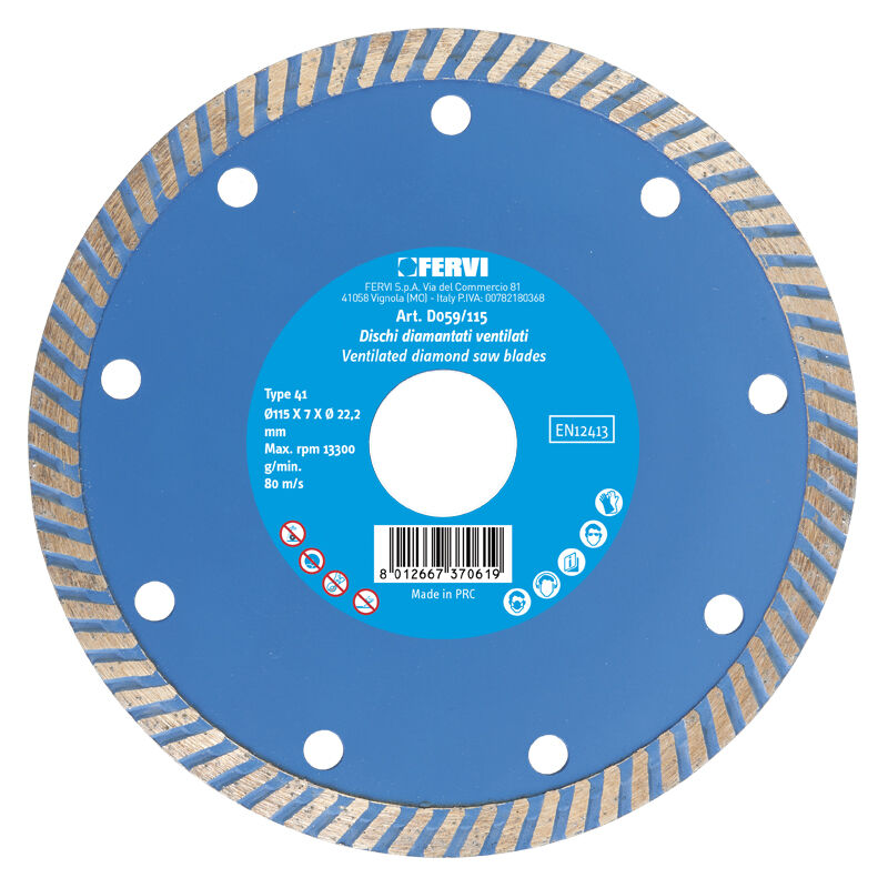foto del prodotto disco diamantato turbo 115 mm fervi d055 115