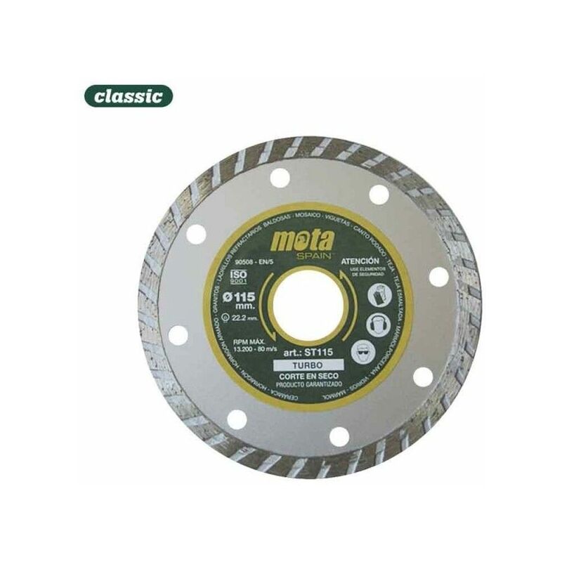 foto del prodotto disco diamantato turbo 115mm clp18 st115 mota