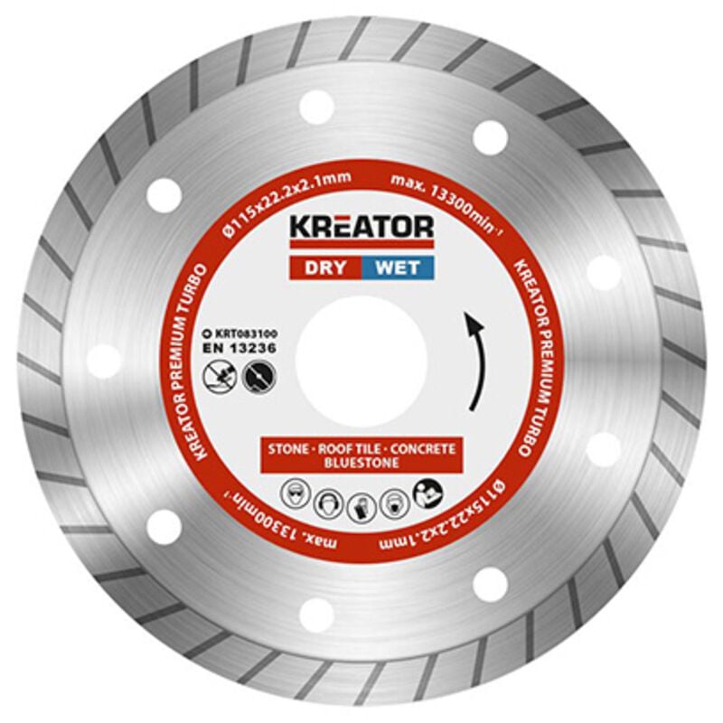 foto del prodotto disco diamantato turbo 115mm continuo krt083100 kreator