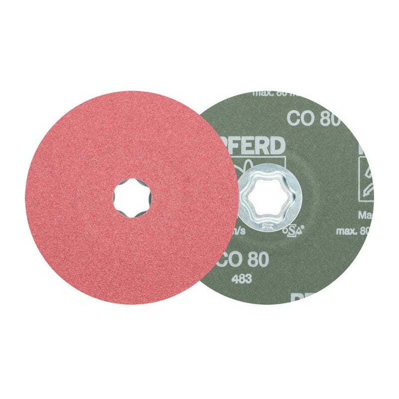 foto del prodotto disco fibra combiclick co d.125mm k.80 acciaio.fusione.alluminio.ceramica grano pferd per 25 