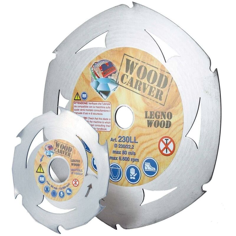 foto del prodotto disco lama circolare per legno 115 mm per smerigliatrici montolit wood carver 115ll