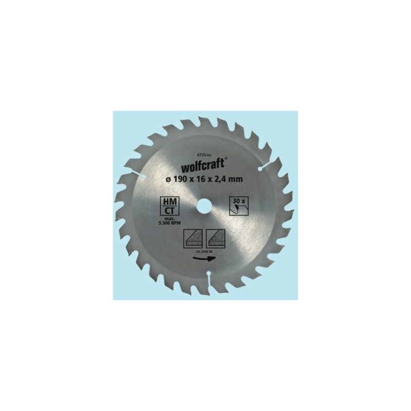 foto del prodotto disco lama per sega seghe circolari 18 denti wolfcraft per legno masonite 130mm