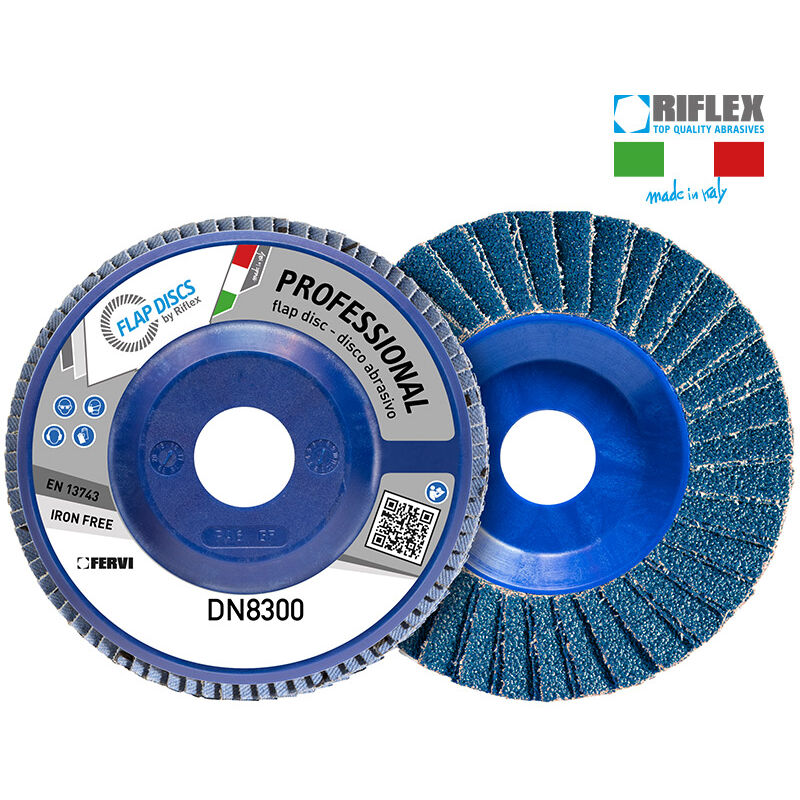 foto del prodotto disco lamellare abrasivo 180 mm grana 40 zirconio fervi dn8300.182