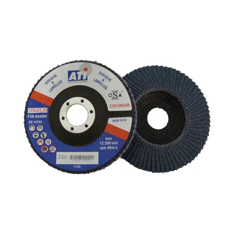 foto del prodotto disco lamellare curvo in zirconio, 115 mm, grana 40.