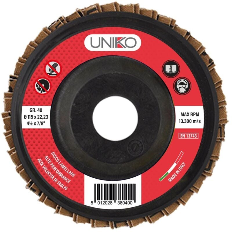 foto del prodotto disco lamellare per ferro 115 gr. 100 per ferro pz 10