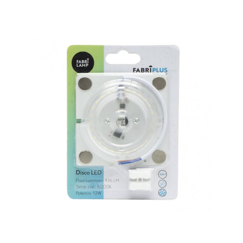 foto del prodotto disco led 12w 6000k quadrato bianco 6x6x1 cm 936lm magnetico