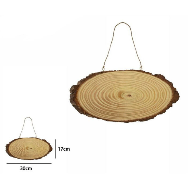 foto del prodotto disco legno naturale base tronco decorativa ornamento da appendere 30x17cm 72104 - - trade shop traesio