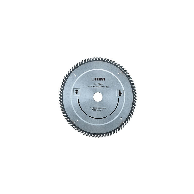 foto del prodotto disco per legno fervi 0702 per sega circolare riporto in metallo duro 250 mm denti z 60