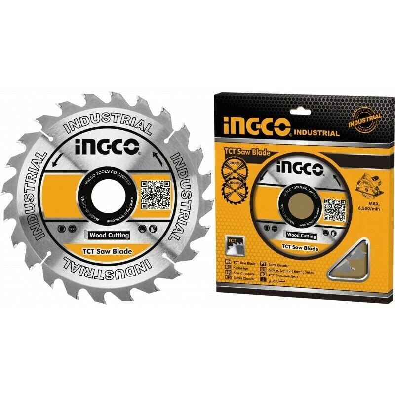 foto del prodotto disco per taglio legno a 24 denti 165 x 22,23 mm ingco smerigliatrice angolare
