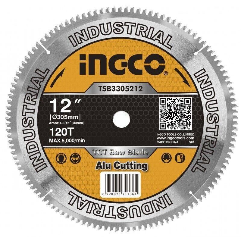 foto del prodotto disco taglio alluminio 305 mm a 120 denti ingco per sega circolare da banco