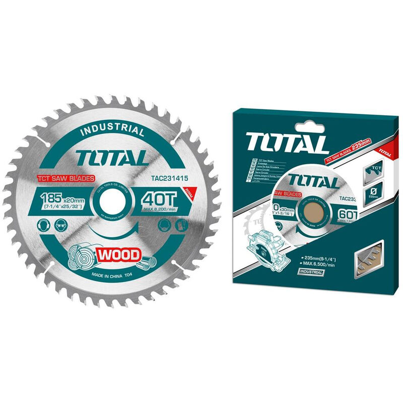 foto del prodotto disco taglio legno lama sega circolare troncatrice 40t 185mm total