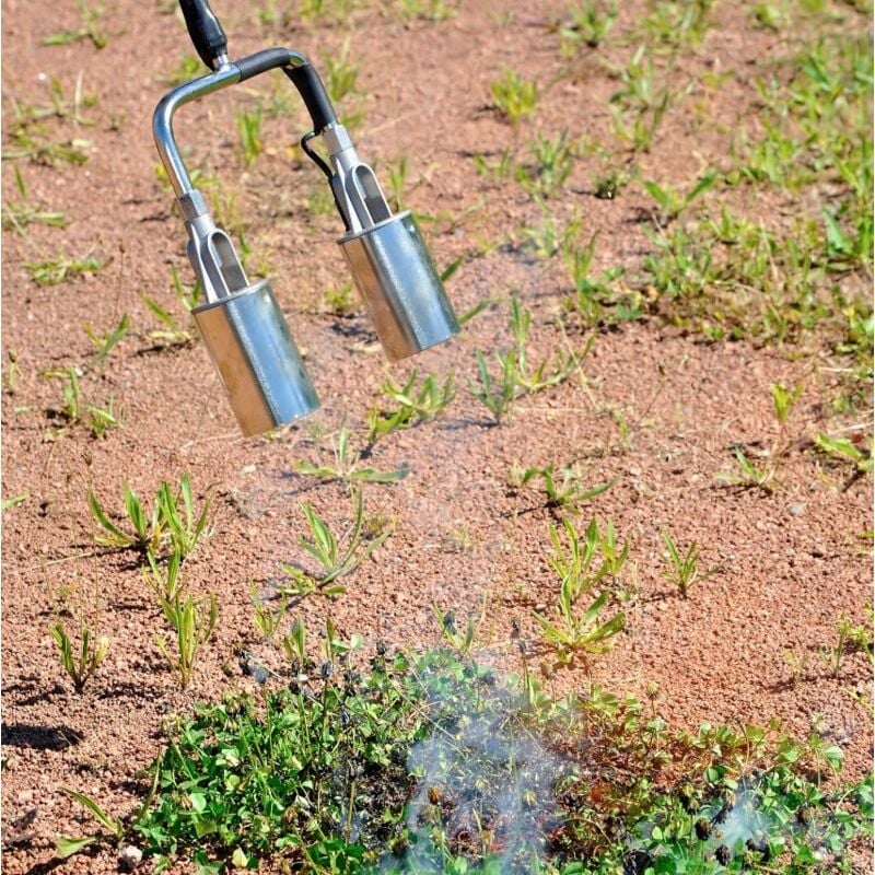 foto del prodotto diserbatrice termica a gas 2 fuochi in metallo e plastica hozelock