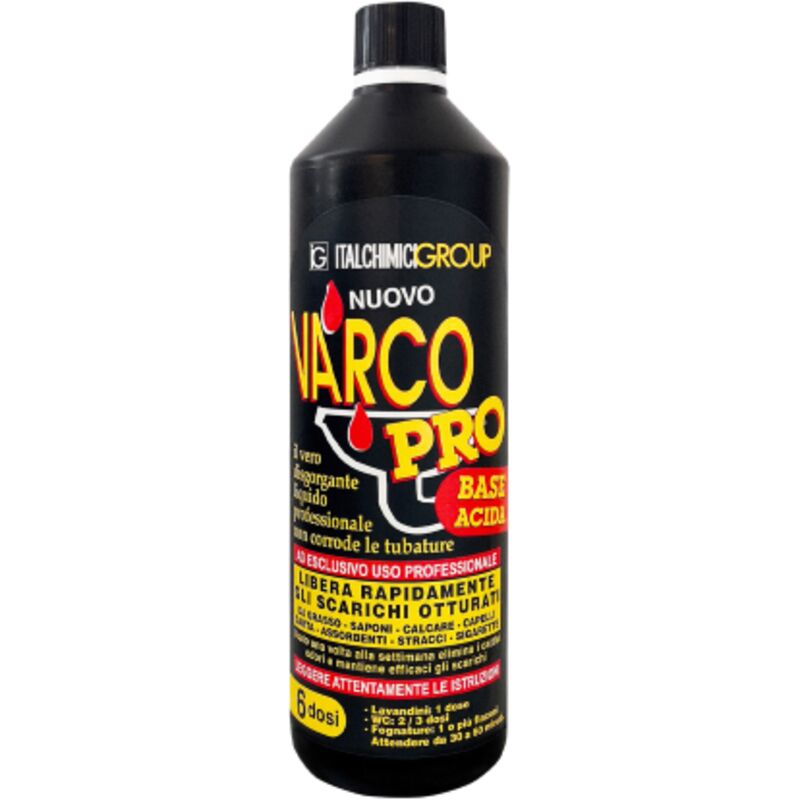 foto del prodotto disgorgante liquido varco pro da ml 750 sgrassante sgrassatore acido per tubazioni
