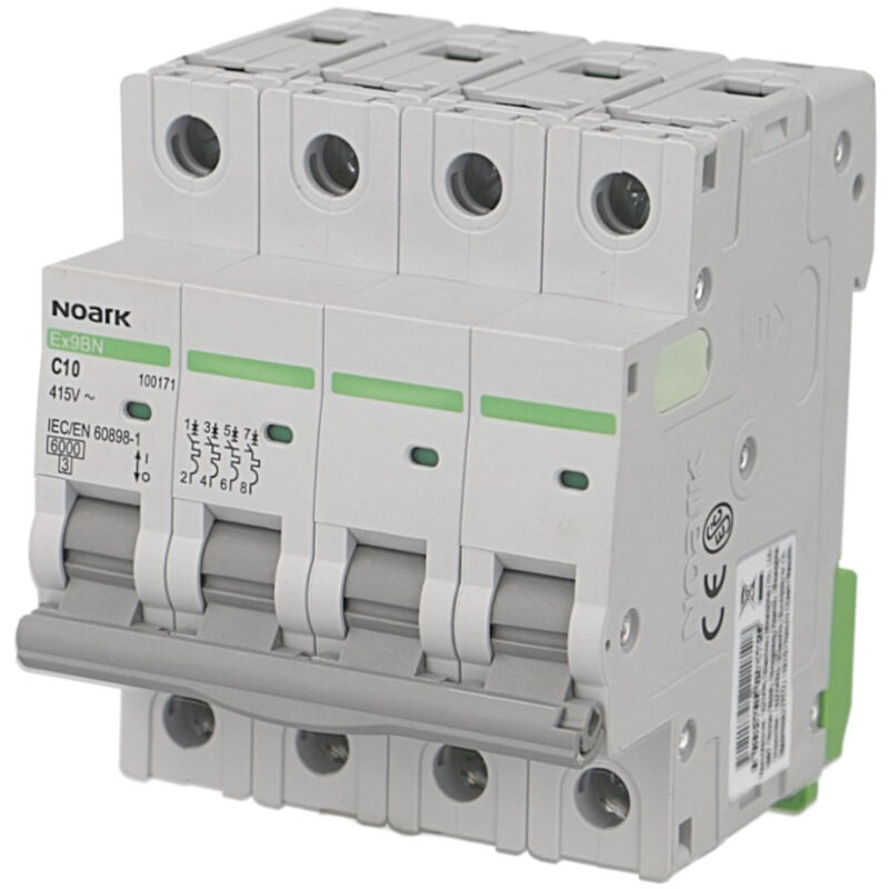 foto del prodotto disjoncteur tetrapolaire modulaire 10a courbe c noark ex9bn