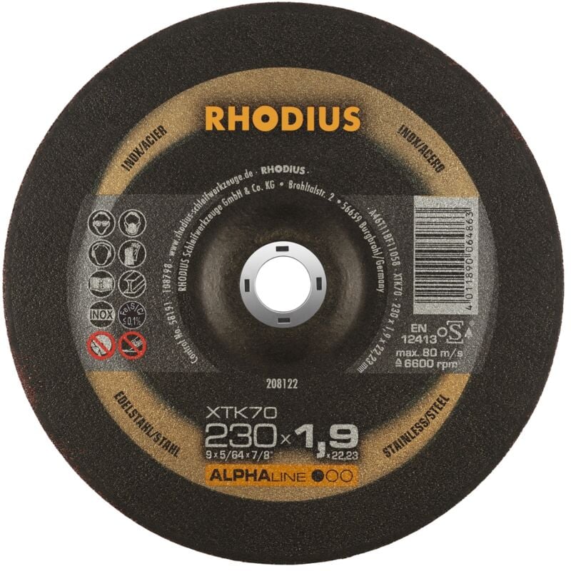 foto del prodotto disk coppettazione xtk70 230 x 1,9mm angolato rodio