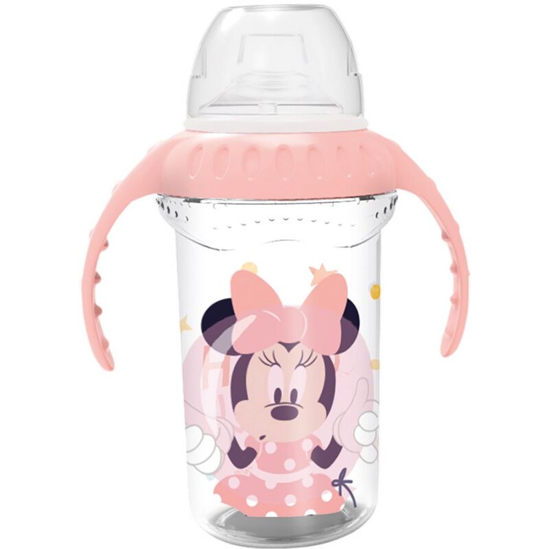 foto del prodotto disney bicchiere bambini da viaggio minnie da 330 ml, senza bpa, con 2 maniglie, beccuccio e tappo, riutilizzabile e lavabile
