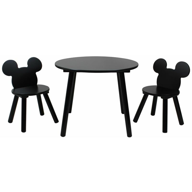 foto del prodotto disney set tavolino e 2 sedie sagomate mickey mouse black