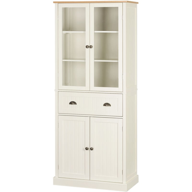 foto del prodotto dispensa cucina a 5 livelli con cassetto centrale in mdf homcom