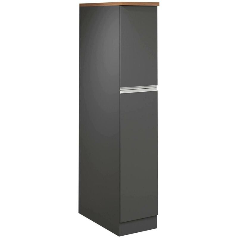 foto del prodotto dispensa da cucina atrax, armadio multiuso, mobile per cucinotto, portafrigo multifunzione, 100 made in italy, 30x60h165 cm, antracite e rovere