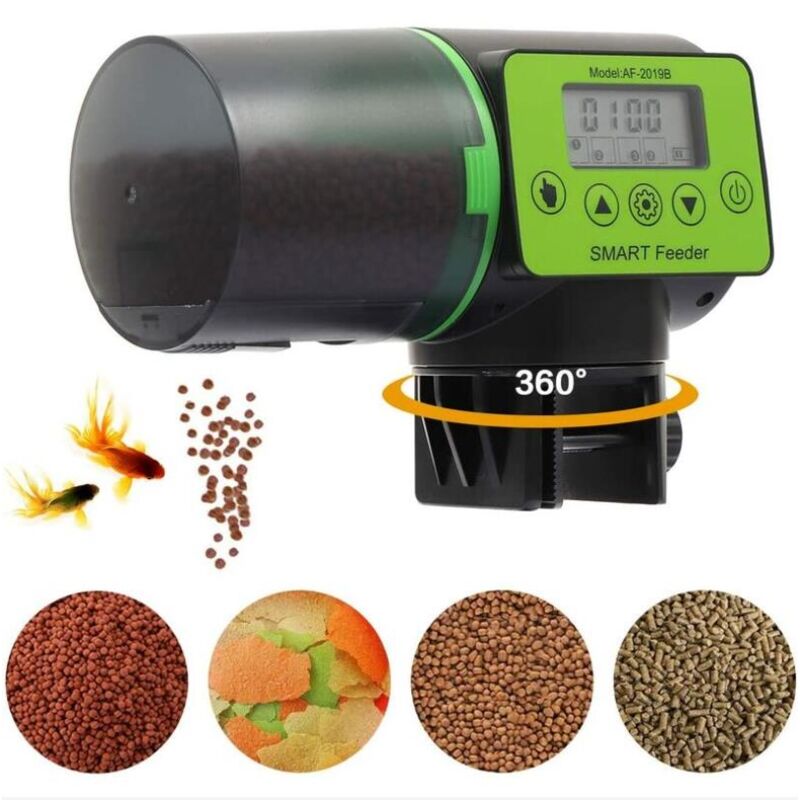 foto del prodotto dispenser automatico di cibo per pesci in un unico pezzo per timer per acquario per vacanze, fine settimana, vacanze dispenser di cibo per pesci con