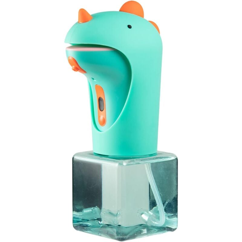 foto del prodotto dispenser automatico di sapone, dispenser di sapone schiumogeno touchless per bambini, dispenser di sapone intelligente in schiuma di dinosauro